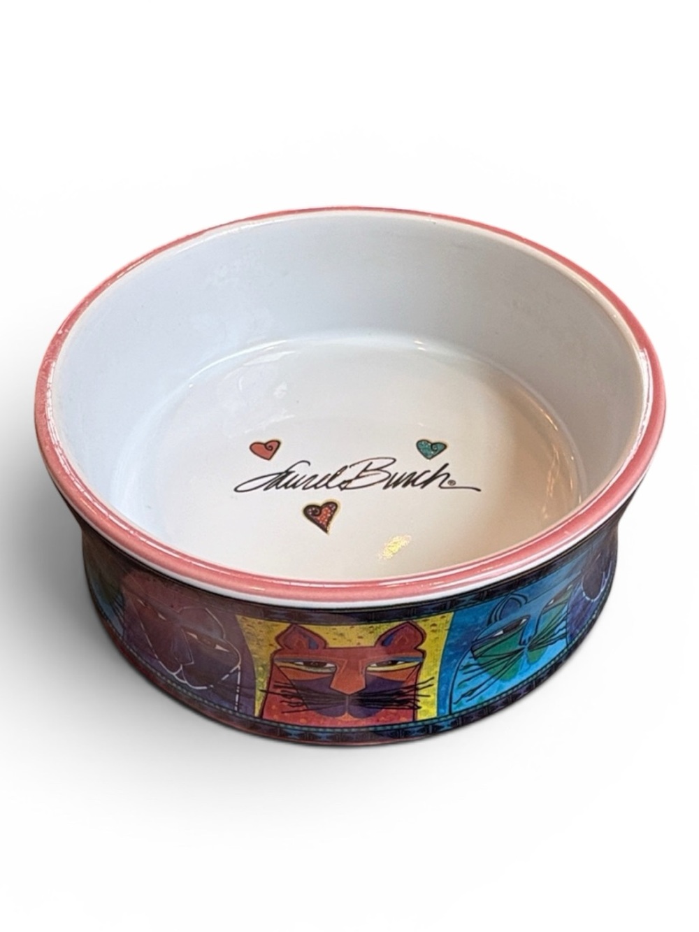 Laurel Burch Ceramic Cat Bowl Multicolor 5.25”